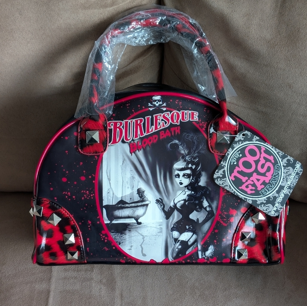NWT Vintage Too Fast Burlesque Bloodbath Purse